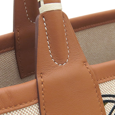 エルメス HERMES スティープル28 グリ×エクリュ トワルアッシュ スイフト トートバッグ 茶