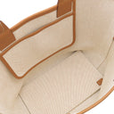 エルメス HERMES スティープル28 グリ×エクリュ トワルアッシュ スイフト トートバッグ 茶