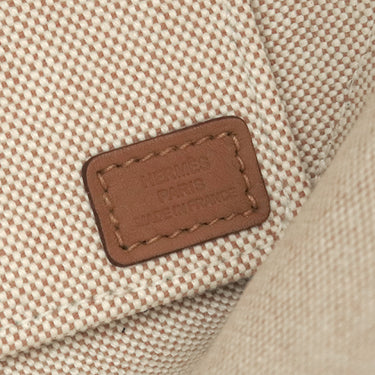 エルメス HERMES スティープル28 グリ×エクリュ トワルアッシュ スイフト トートバッグ 茶