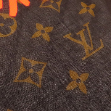ルイヴィトン LOUIS VUITTON グラフィティ M72388 モノグラム×オレンジ コットン スカーフ 茶 オレンジ ハンカチ チーフ バンダナ