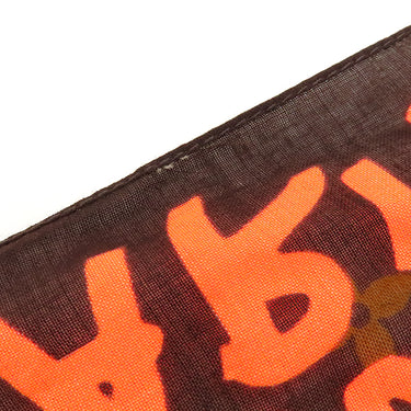 ルイヴィトン LOUIS VUITTON グラフィティ M72388 モノグラム×オレンジ コットン スカーフ 茶 オレンジ ハンカチ チーフ バンダナ