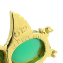 ジャンピエールベラン JEAN PIERRE BELLIN フクロウモチーフ グリーンXイエローゴールド K18YG ダイヤモンド グリーンカルセドニー ブルーサファイア ネックレス 緑 18金 750YG