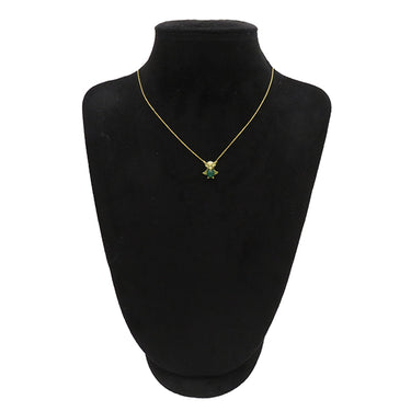 ジャンピエールベラン JEAN PIERRE BELLIN フクロウモチーフ グリーンXイエローゴールド K18YG ダイヤモンド グリーンカルセドニー ブルーサファイア ネックレス 緑 18金 750YG