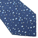 エルメス HERMES 水滴柄 9cm ネイビー×マルチカラー シルク ネクタイ 紺 青