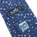 エルメス HERMES 水滴柄 9cm ネイビー×マルチカラー シルク ネクタイ 紺 青