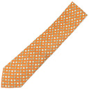 エルメス HERMES ボタン 9cm オレンジ×ベージュ シルク ネクタイ