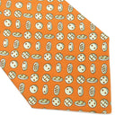 エルメス HERMES ボタン 9cm オレンジ×ベージュ シルク ネクタイ