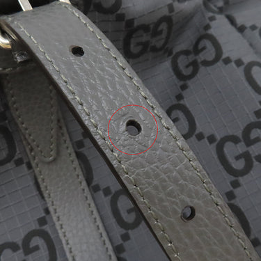 グッチ GUCCI GG リップストップ トート 767929 グレー ナイロン レザー トートバッグ シルバー金具 ショルダー ダークグレー