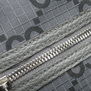 グッチ GUCCI GG リップストップ トート 767929 グレー ナイロン レザー トートバッグ シルバー金具 ショルダー ダークグレー