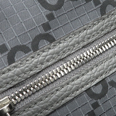 グッチ GUCCI GG リップストップ トート 767929 グレー ナイロン レザー トートバッグ シルバー金具 ショルダー ダークグレー