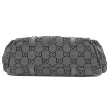 グッチ GUCCI GG リップストップ トート 767929 グレー ナイロン レザー トートバッグ シルバー金具 ショルダー ダークグレー