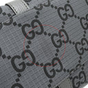 グッチ GUCCI GG リップストップ トート 767929 グレー ナイロン レザー トートバッグ シルバー金具 ショルダー ダークグレー