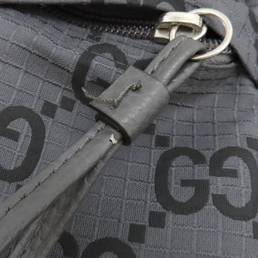 グッチ GUCCI GG リップストップ トート 767929 グレー ナイロン レザー トートバッグ シルバー金具 ショルダー ダークグレー