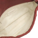 シャネル CHANEL パンチング チェーンショルダー レッド レザー ショルダーバッグ シルバー金具 赤