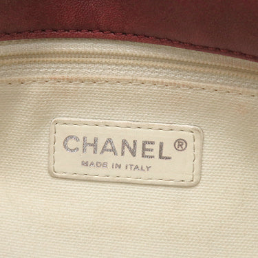 シャネル CHANEL パンチング チェーンショルダー レッド レザー ショルダーバッグ シルバー金具 赤