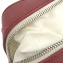 シャネル CHANEL パンチング チェーンショルダー レッド レザー ショルダーバッグ シルバー金具 赤