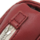 シャネル CHANEL パンチング チェーンショルダー レッド レザー ショルダーバッグ シルバー金具 赤