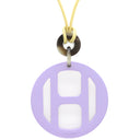 エルメス HERMES Hエキップ H057087FL01 パープル×イエロー バッファローホーン レザー ラッカー ネックレス 紫 黄色