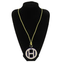 エルメス HERMES Hエキップ H057087FL01 パープル×イエロー バッファローホーン レザー ラッカー ネックレス 紫 黄色