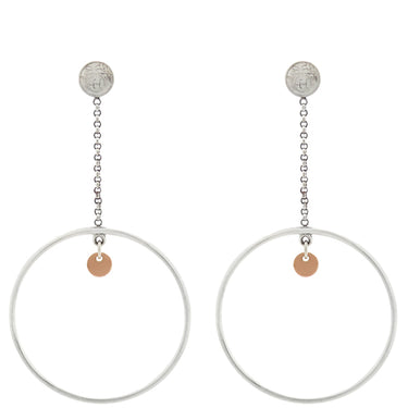 エルメス HERMES エクスリブリス フープ シルバーXピンクゴールド シルバー925 K18PG ピアス Ag925 AU750 スイング サークル