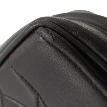 シャネル CHANEL マトラッセ フリンジ ブラック レザー ショルダーバッグ ゴールド金具 黒 タッセル チェーンショルダー