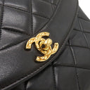 シャネル CHANEL マトラッセ フリンジ ブラック レザー ショルダーバッグ ゴールド金具 黒 タッセル チェーンショルダー