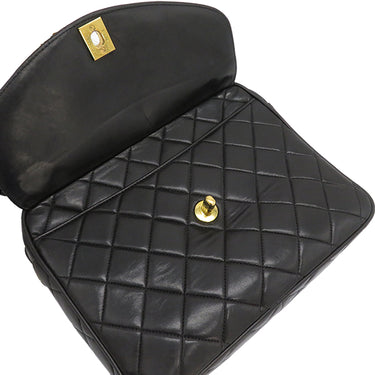 シャネル CHANEL マトラッセ フリンジ ブラック レザー ショルダーバッグ ゴールド金具 黒 タッセル チェーンショルダー