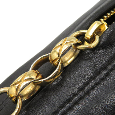 シャネル CHANEL マトラッセ フリンジ ブラック レザー ショルダーバッグ ゴールド金具 黒 タッセル チェーンショルダー
