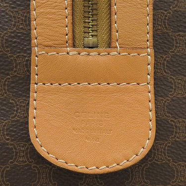 セリーヌ CELINE マカダム ブラウン PVC レザー ボストンバッグ ゴールド金具 総柄 トリオンフ ロゴ ヴィンテージ