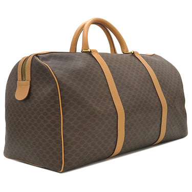 セリーヌ CELINE マカダム ブラウン PVC レザー ボストンバッグ ゴールド金具 総柄 トリオンフ ロゴ ヴィンテージ