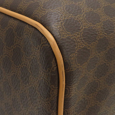 セリーヌ CELINE マカダム ブラウン PVC レザー ボストンバッグ ゴールド金具 総柄 トリオンフ ロゴ ヴィンテージ