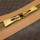 セリーヌ CELINE マカダム ブラウン PVC レザー ボストンバッグ ゴールド金具 総柄 トリオンフ ロゴ ヴィンテージ