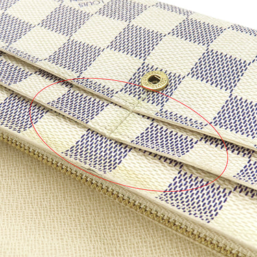 ルイヴィトン LOUIS VUITTON ポルトフォイユ サラ N61735 ダミエアズール ダミエアズールキャンバス 長財布 ゴールド金具 白