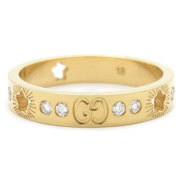 グッチ GUCCI アイコン スター ダイヤリング イエローゴールド K18YG #18 リング 指輪 Au750 750 18K 17号