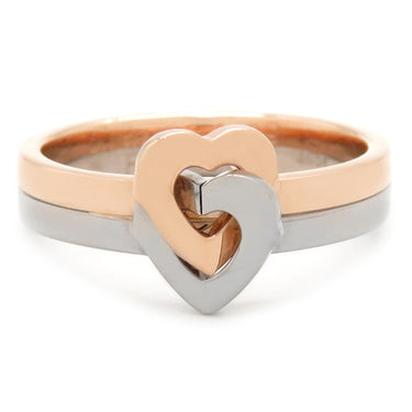 カルティエ Cartier ダブルハート ピンクゴールドXホワイトゴールド K18PG K18WG #49(JP9) リング 指輪 2カラー コンビ 8.5号