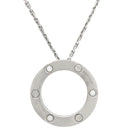 カルティエ Cartier ラブ サークル ダイヤ B7014600 ホワイトゴールド K18WG ダイヤモンド ネックレス 18金 750WG 3Pダイヤ