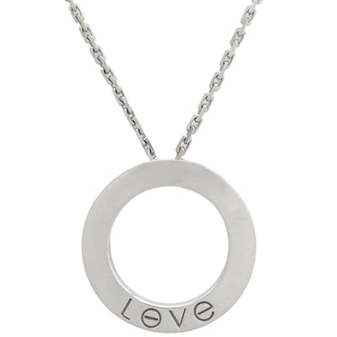 カルティエ Cartier ラブ サークル ダイヤ B7014600 ホワイトゴールド K18WG ダイヤモンド ネックレス 18金 750WG 3Pダイヤ