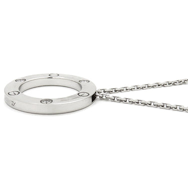 カルティエ Cartier ラブ サークル ダイヤ B7014600 ホワイトゴールド K18WG ダイヤモンド ネックレス 18金 750WG 3Pダイヤ