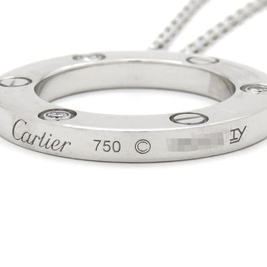 カルティエ Cartier ラブ サークル ダイヤ B7014600 ホワイトゴールド K18WG ダイヤモンド ネックレス 18金 750WG 3Pダイヤ
