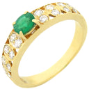 ノンブランド NON BRAND エメラルド ダイヤモンド リング イエローゴールド K18YG エメラルド ダイヤモンド リング 指輪 グリーン 緑 12.5号