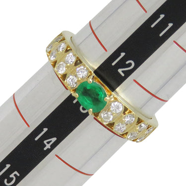 ノンブランド NON BRAND エメラルド ダイヤモンド リング イエローゴールド K18YG エメラルド ダイヤモンド リング 指輪 グリーン 緑 12.5号