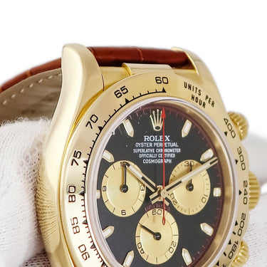 腕時計 ロレックス ROLEX コスモグラフ デイトナ 116518 D番 自動巻き メンズ D番 K18YG無垢 黒 金目 赤針 赤巻き ポールニューマン