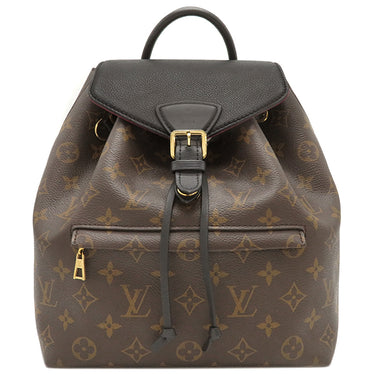 ルイヴィトン LOUIS VUITTON モンスリNM PM M45515 モノグラム モノグラムキャンバス レザー リュック・デイパック ゴールド金具 茶 黒 レザーチャーム欠品