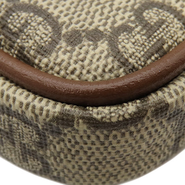 グッチ GUCCI インターロッキングG ミニショルダー 700959 ベージュ×ブラウン GGスプリームキャンバス レザー ショルダーバッグ ゴールド金具 茶 ダブルG