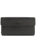 グッチ GUCCI マイクログッチシマ 449364 ブラック レザー 長財布 ゴールド金具 黒 ダブルG ラウンドファスナー