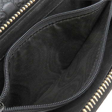 グッチ GUCCI マイクログッチシマ 449364 ブラック レザー 長財布 ゴールド金具 黒 ダブルG ラウンドファスナー