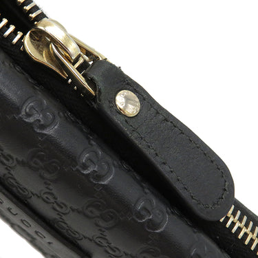 グッチ GUCCI マイクログッチシマ 449364 ブラック レザー 長財布 ゴールド金具 黒 ダブルG ラウンドファスナー