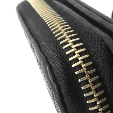 グッチ GUCCI マイクログッチシマ 449364 ブラック レザー 長財布 ゴールド金具 黒 ダブルG ラウンドファスナー