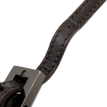 フェンディ FENDI ズッキーノ 8BT075 ブラウン キャンバス レザー ショルダーバッグ シルバー金具 茶