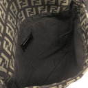 フェンディ FENDI ズッキーノ 8BT075 ブラウン キャンバス レザー ショルダーバッグ シルバー金具 茶